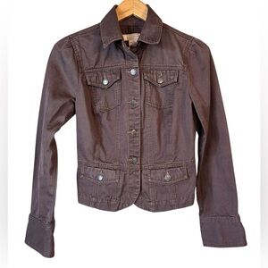 Calvin Klein Jean Brown Long Sleeve Denim Jacket Cotton Women’s M Y2K